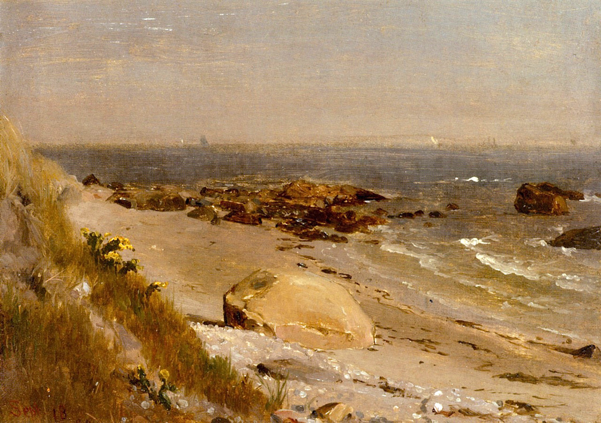 beach scene narragansett bay